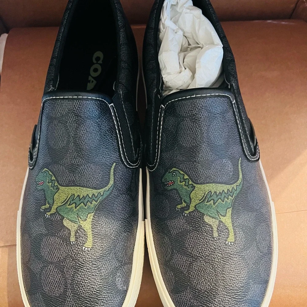 Men’s Coach Rexy Black Slip ons - Picture 2 of 4